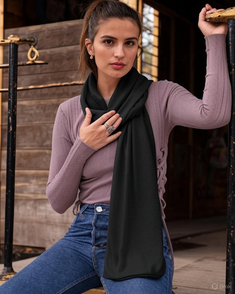 Timeless Black Stole – Effortless Elegance