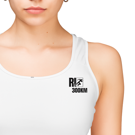 Run 300 KM Sports Bra – Bold Chest Print, High-Support Activewear